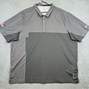 Puma Volition Polo Shirt Mens XXL Gray America Golf‎ Quick Trip Logo UPF 50 NEW